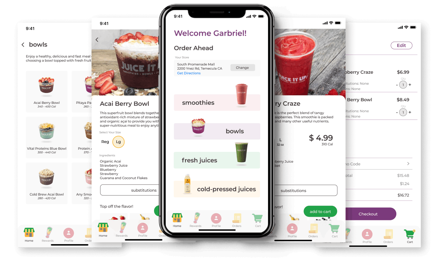 Juice it up app mockup